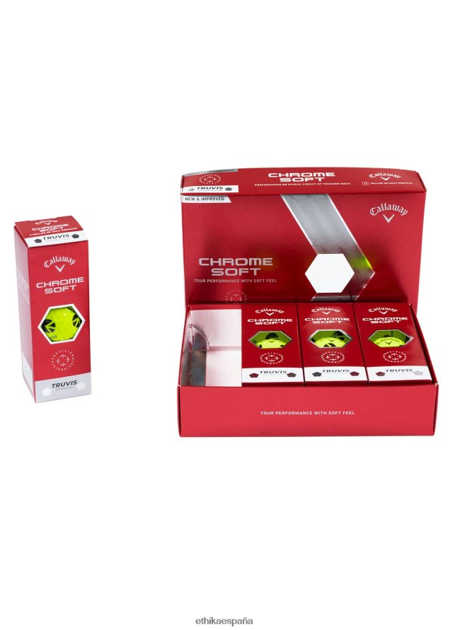 accesorios hombres Ethika pelotas de golf callaway chrome soft - amarillo FD68J735