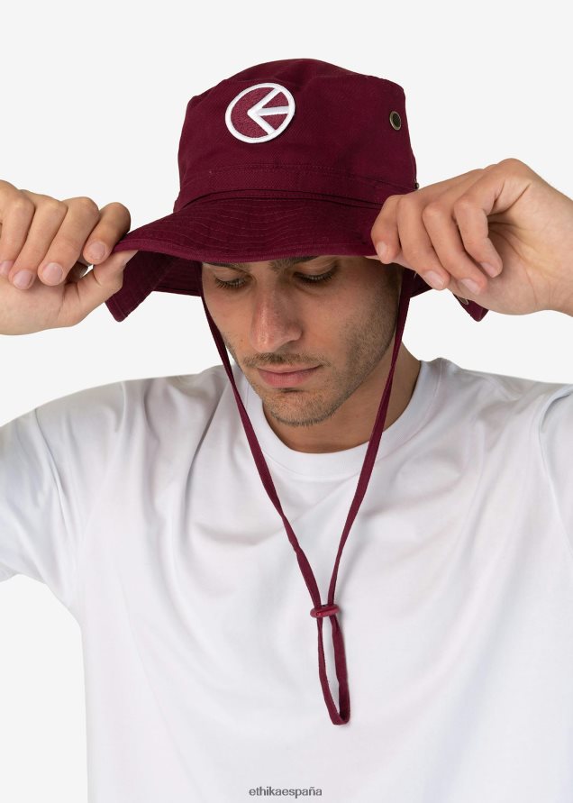 accesorios hombres Ethika sombrero boonie - granate FD68J685