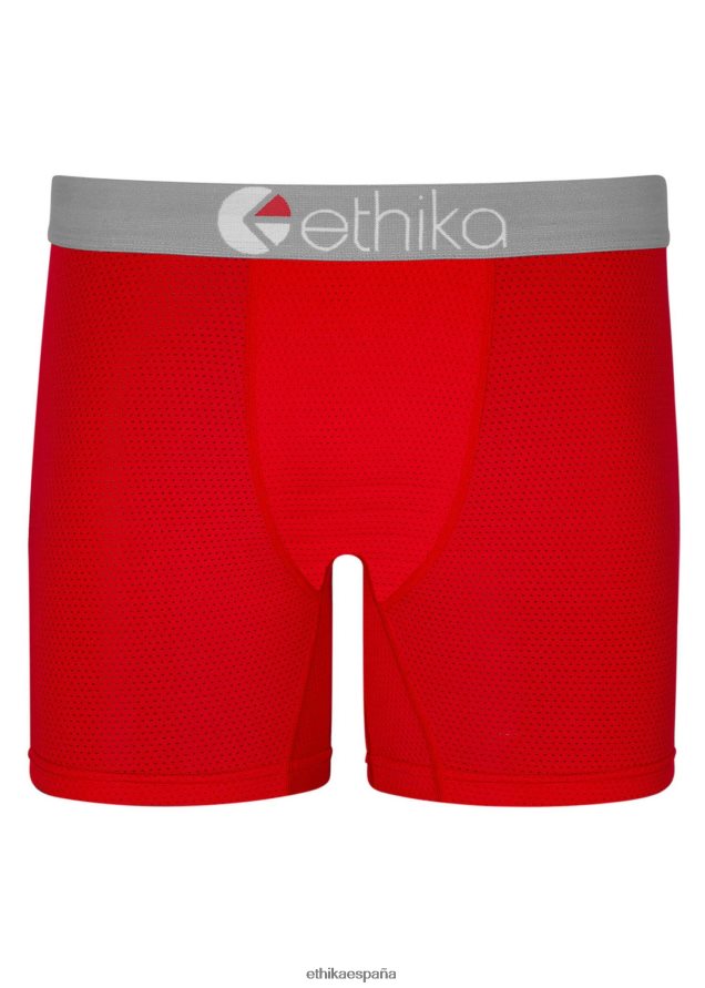 ropa hombres Ethika rendimiento de micromalla media - rojo FD68J369