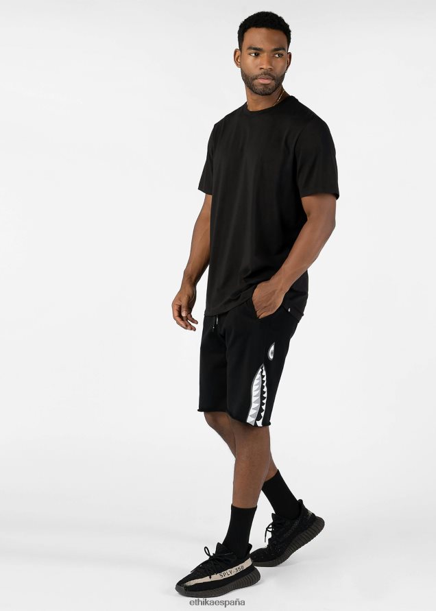 ropa hombres Ethika pantalón corto con borde crudo - bomber black FD68J671