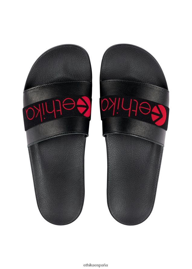 calzado hombres Ethika las diapositivas - negro/rojo FD68J747