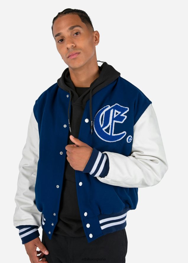 ropa hombres Ethika chaqueta universitaria monograma - azul FD68J607