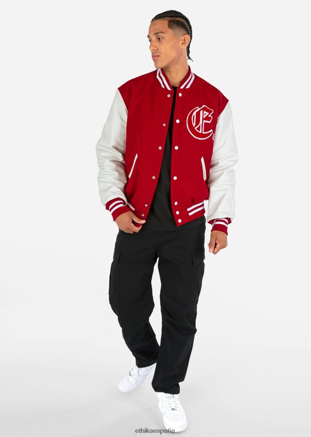 ropa hombres Ethika chaqueta universitaria monograma - rojo FD68J606