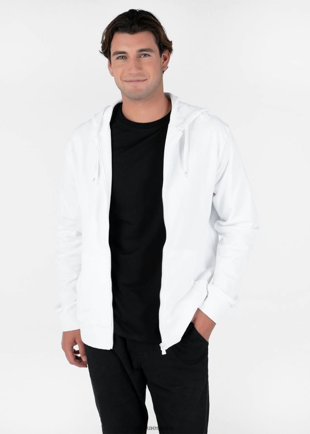 ropa hombres Ethika sudadera con capucha y cremallera - blanco FD68J603