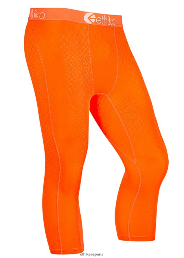 ropa hombres Ethika apretado 3/4 pitón en relieve - naranja FD68J642