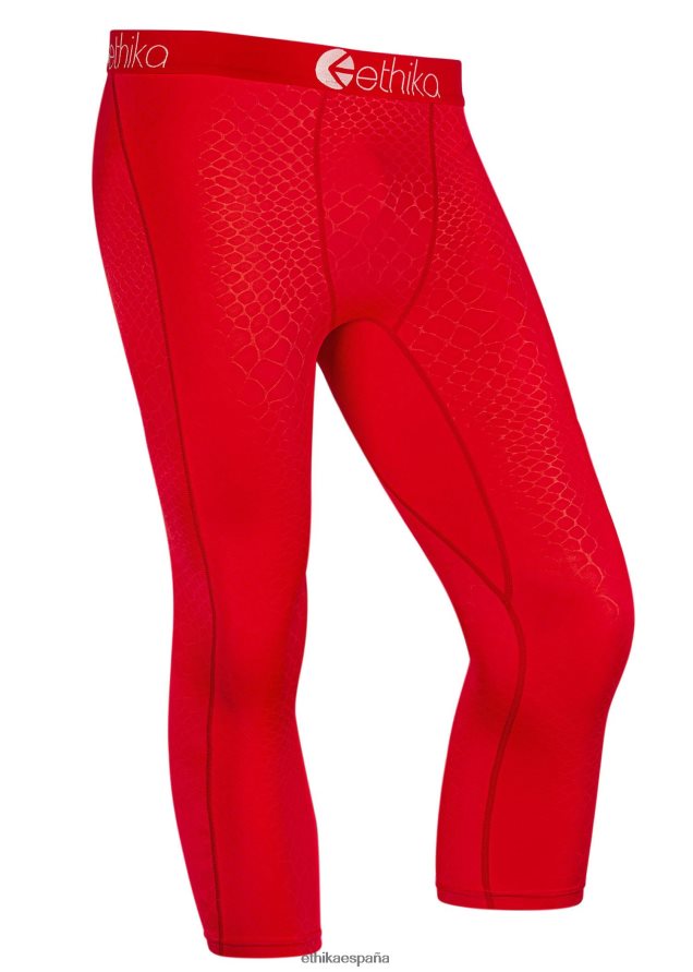 ropa hombres Ethika apretado 3/4 pitón en relieve - rojo FD68J643