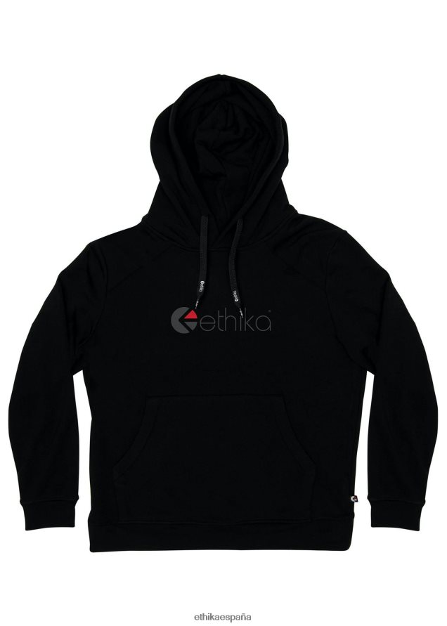 ropa hombres Ethika sudadera con capucha negra - logo FD68J601