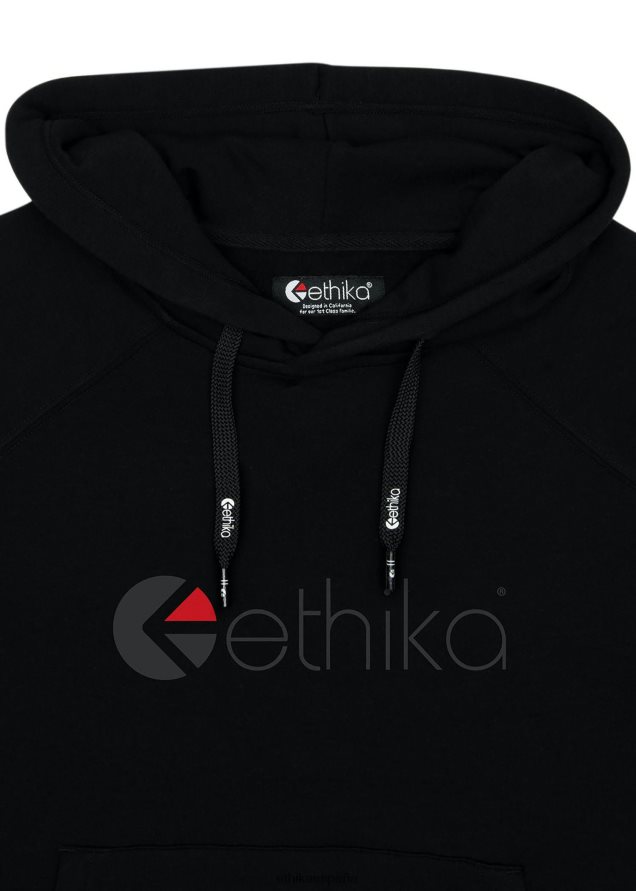 ropa hombres Ethika sudadera con capucha negra - logo FD68J601