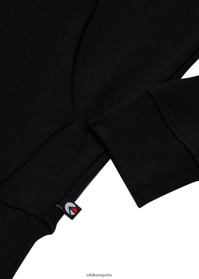 ropa hombres Ethika sudadera con capucha negra - logo FD68J601