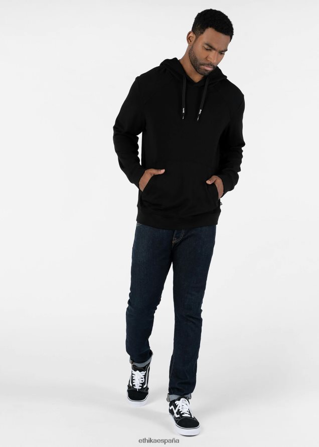 ropa hombres Ethika sudadera con capucha premium - negro FD68J595