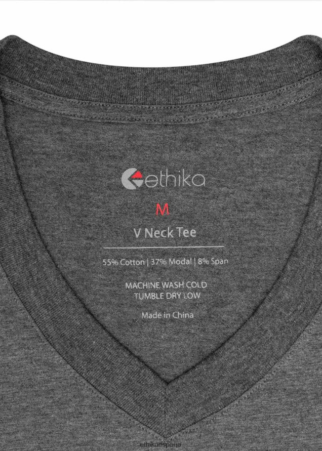 ropa hombres Ethika Camiseta modal con cuello en V - jaspeado FD68J577