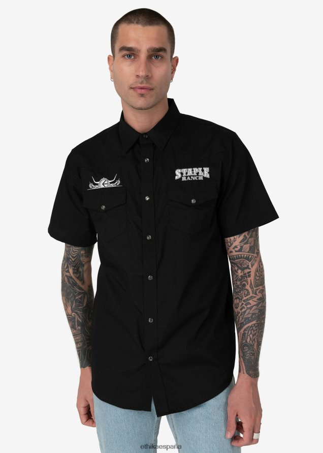 ropa hombres Ethika camisa con botones rancho básico - camisa occidental FD68J590