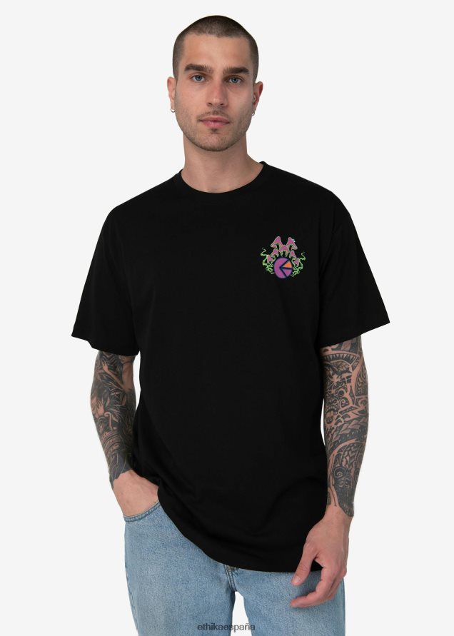 ropa hombres Ethika camiseta gráfica camiseta mushees - negro FD68J557