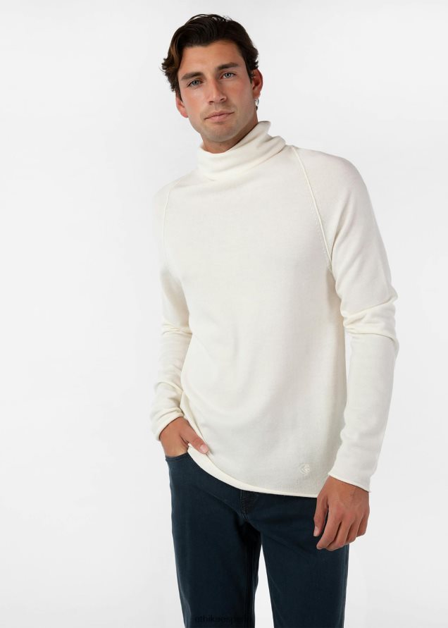 ropa hombres Ethika jersey de cuello alto enrollable - blanco roto FD68J572