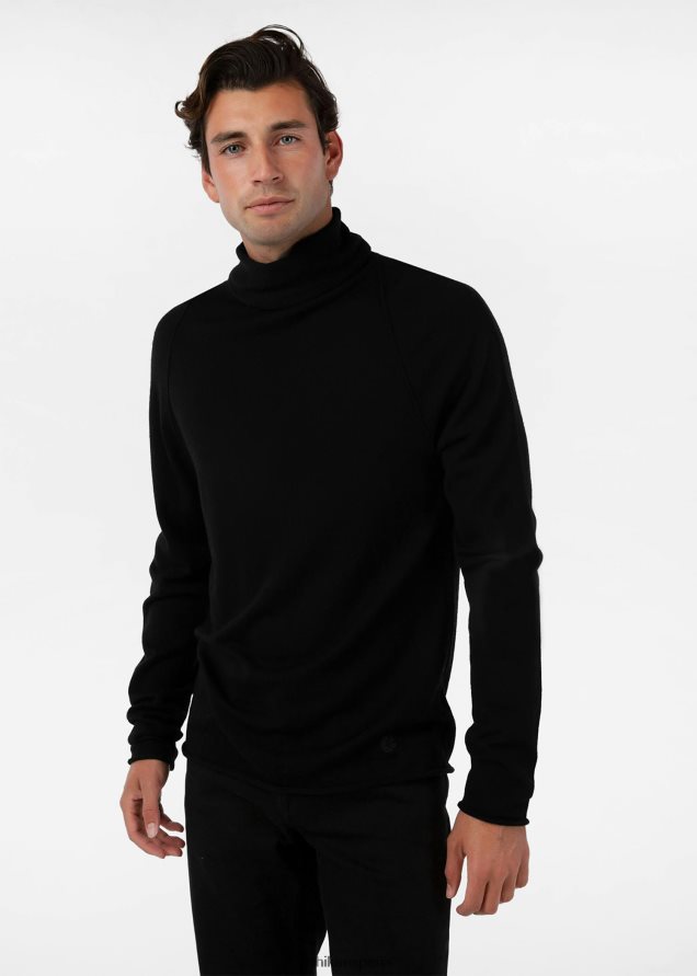 ropa hombres Ethika jersey de cuello alto enrollable - negro FD68J570