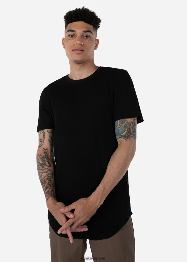 ropa hombres Ethika la camiseta térmica - negro FD68J567