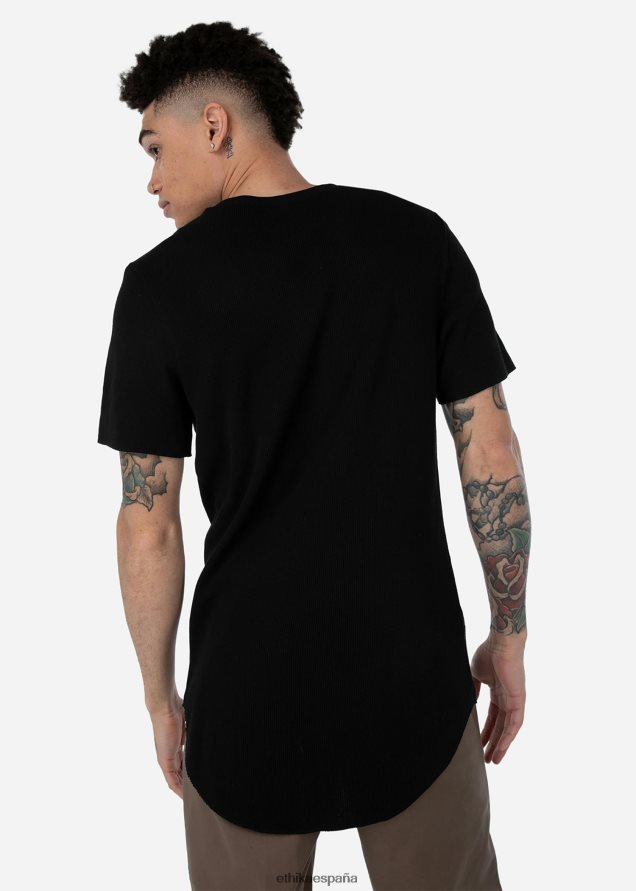 ropa hombres Ethika la camiseta térmica - negro FD68J567