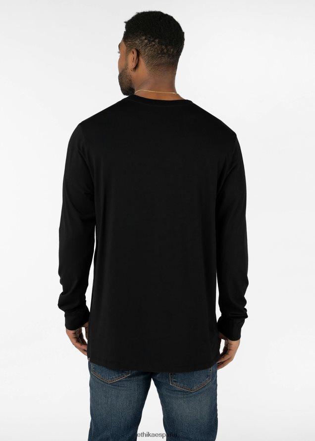 ropa hombres Ethika manga larga - camiseta gráfica blanco imperial - negro FD68J581
