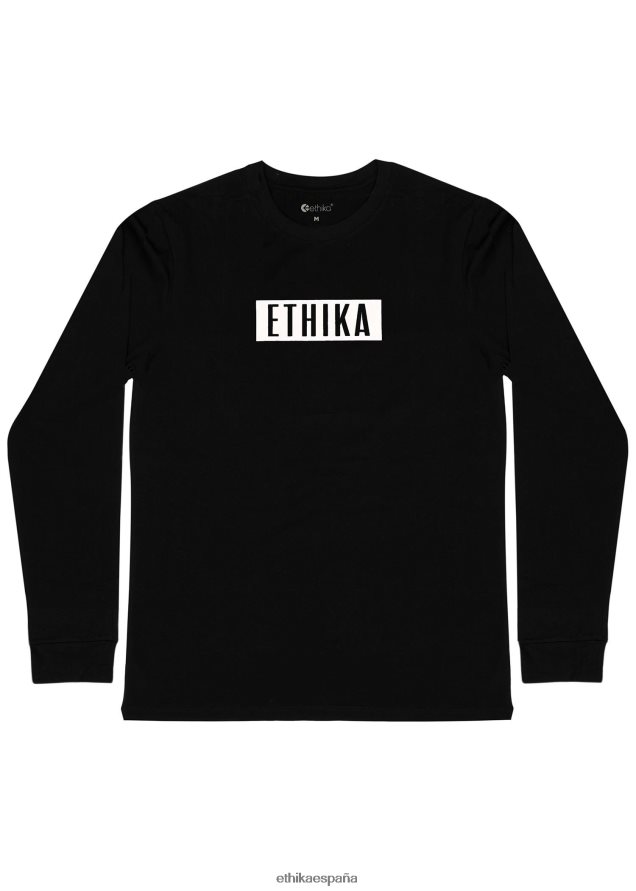 ropa hombres Ethika manga larga - camiseta gráfica blanco imperial - negro FD68J581
