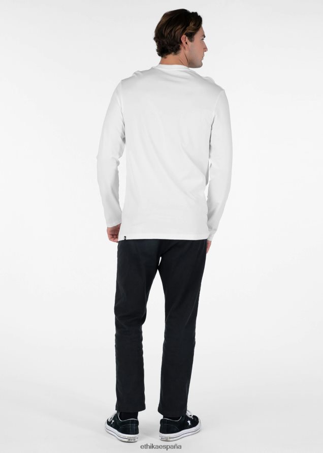 ropa hombres Ethika manga larga - camiseta modal ajustada y ajustada - blanco FD68J586