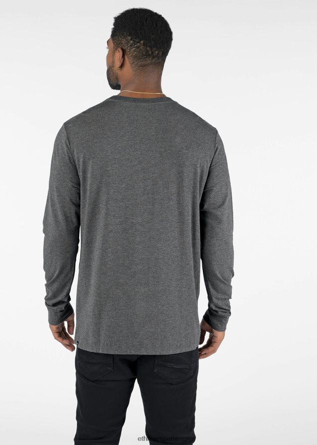 ropa hombres Ethika manga larga - camiseta modal de ajuste clásico - jaspeado FD68J587