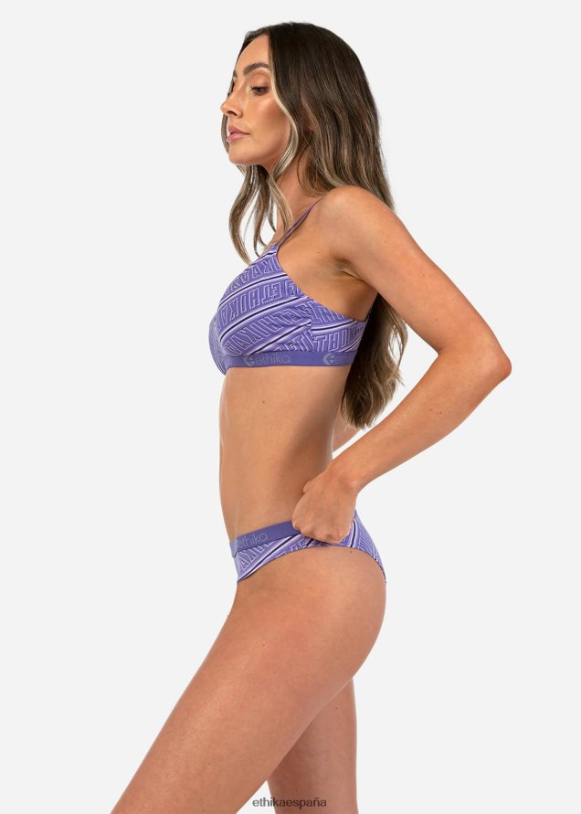 ropa mujer Ethika bikini a rayas color caramelo FD68J857