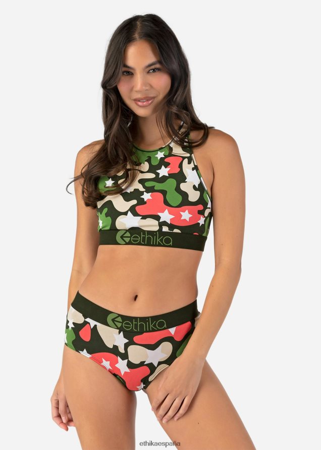 ropa mujer Ethika sujetador de cuello alto star camo FD68J1202