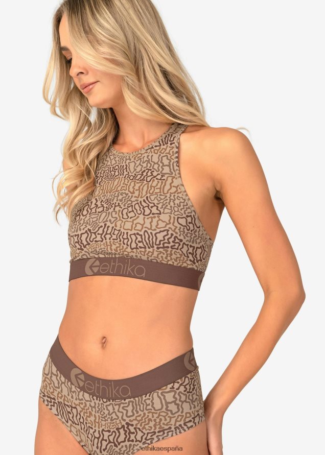 ropa mujer Ethika sujetador de cuello alto stonernyms FD68J1234
