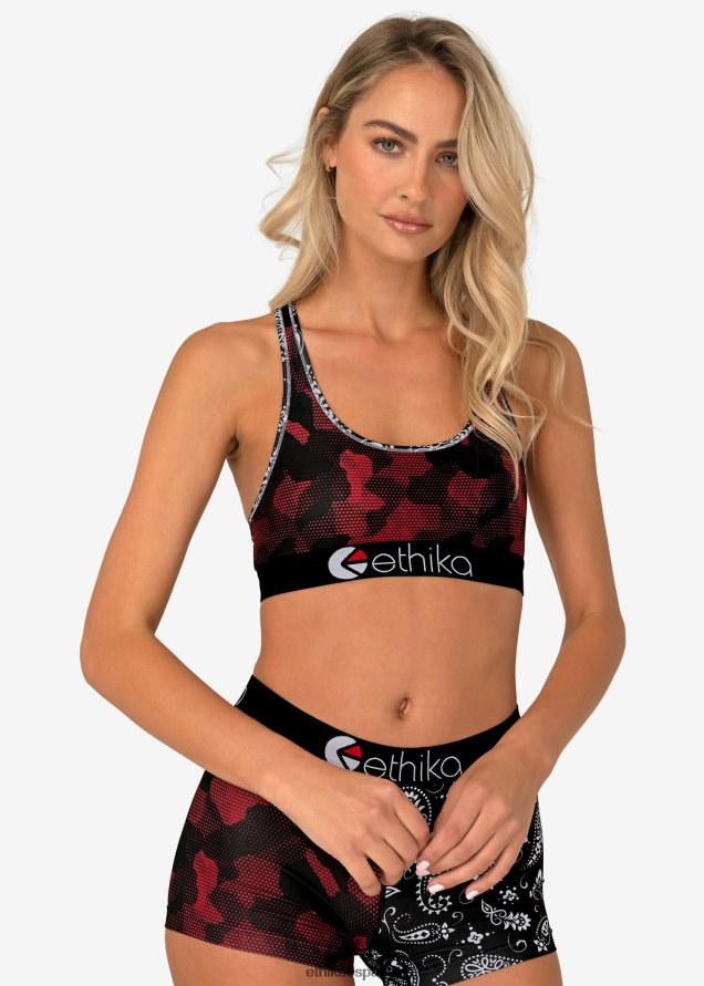 ropa mujer Ethika sujetador deportivo de malla paisley FD68J1141