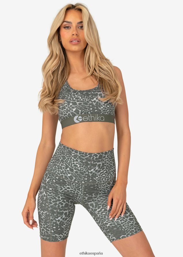 ropa mujer Ethika shorts ciclistas - leopardo de las nieves FD68J1503