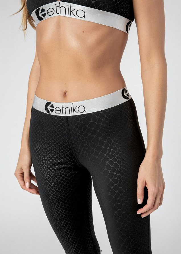 ropa mujer Ethika leggings estampado pitón - negro FD68J1439