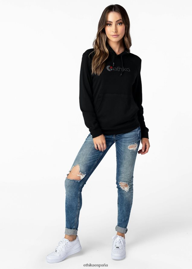 ropa mujer Ethika sudadera con capucha premium - logo negro FD68J1425