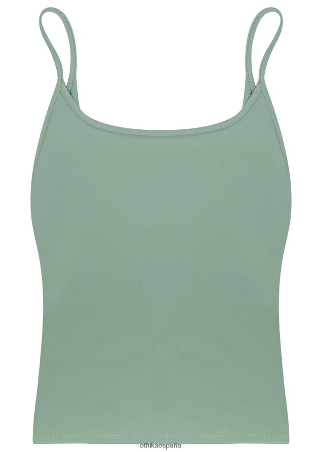 ropa mujer Ethika contorno de camiseta sin mangas - salvia FD68J1388