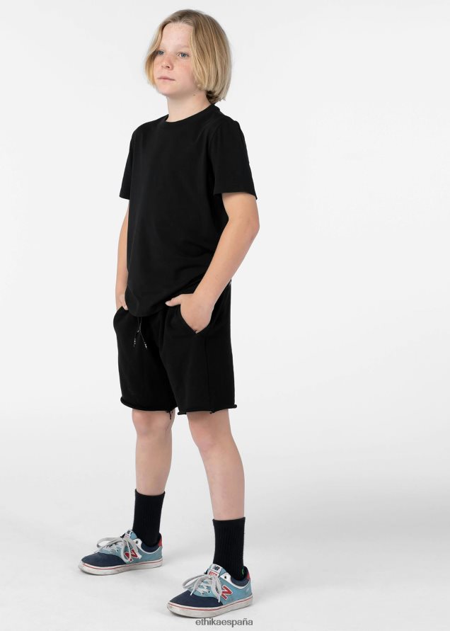 ropa Niños Ethika Pantalón corto con borde crudo - negro FD68J2051