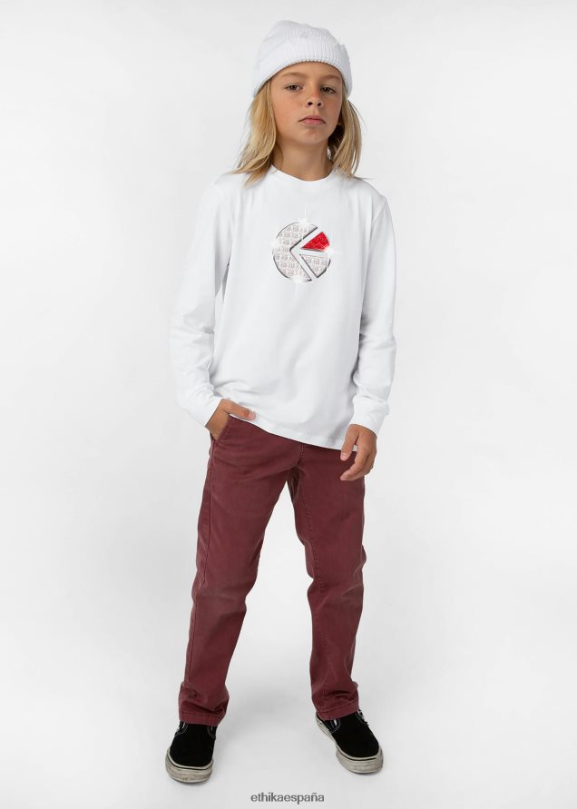 ropa Niños Ethika manga larga - camiseta gráfica familia trofeo blanco FD68J2013