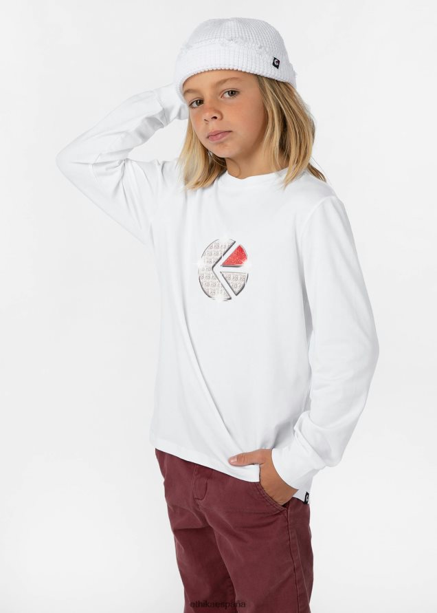 ropa Niños Ethika manga larga - camiseta gráfica familia trofeo blanco FD68J2013