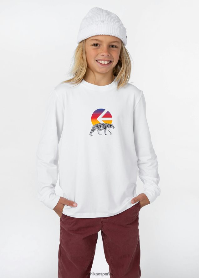 ropa Niños Ethika manga larga - camiseta gráfica i del tigre camiseta blanca FD68J2016