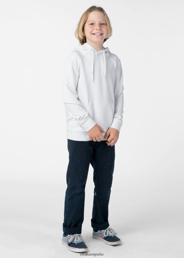 ropa Niños Ethika sudadera con capucha blanca FD68J2023
